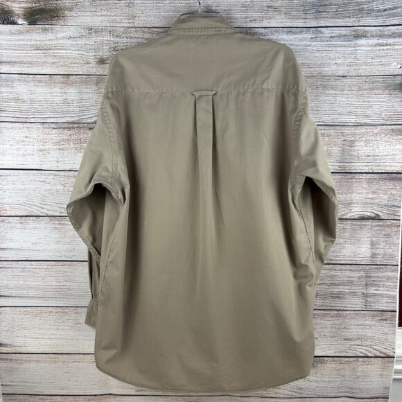 Pendleton Shirt Button Down Long Sleeve Solid Tan Beige Men's Large - Picture 5 of 13